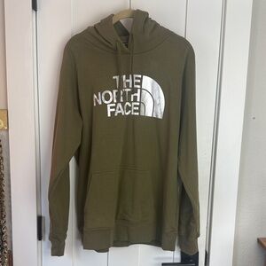The North Face Olive Logo Pullover Hoodie Kangaroo Pocket /size XL